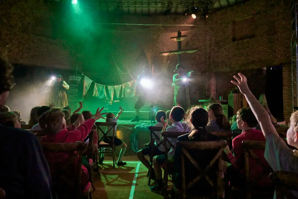 Children watching and taking part in an immersive IntoOpera performance